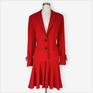 Nanette Lepore Red Flirty 2 Piece Jacket Skirt Suit Set NEW NWT 8 or 10 avail.